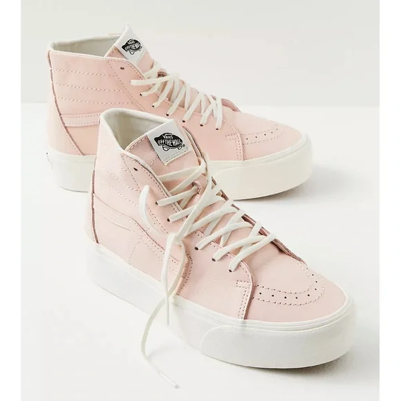 Vans Women's Pink High-Top Sneakers - Picture 1 of 13